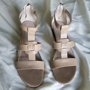 Franco Sarto tan utility gladiator sandals, tan, wedge heel, size 8, like new
